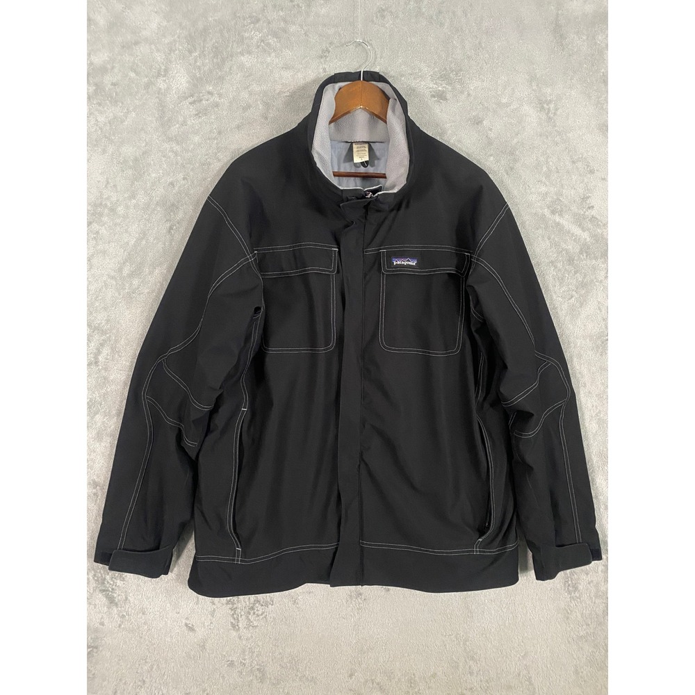 Patagonia Jacket Sz L Black Insulated Softshell Contrast Stitch Outdoor Utility